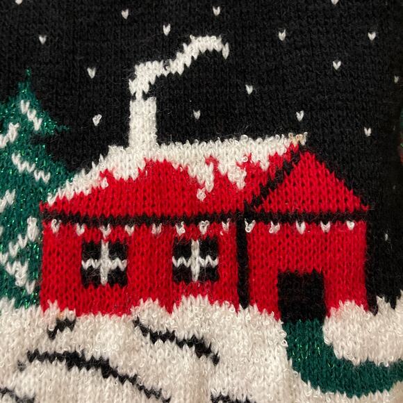 VINTAGE 80s NutCracker Holiday Sparkle Ugly Christmas Tunic Sweater Size Medium - Picture 4 of 7